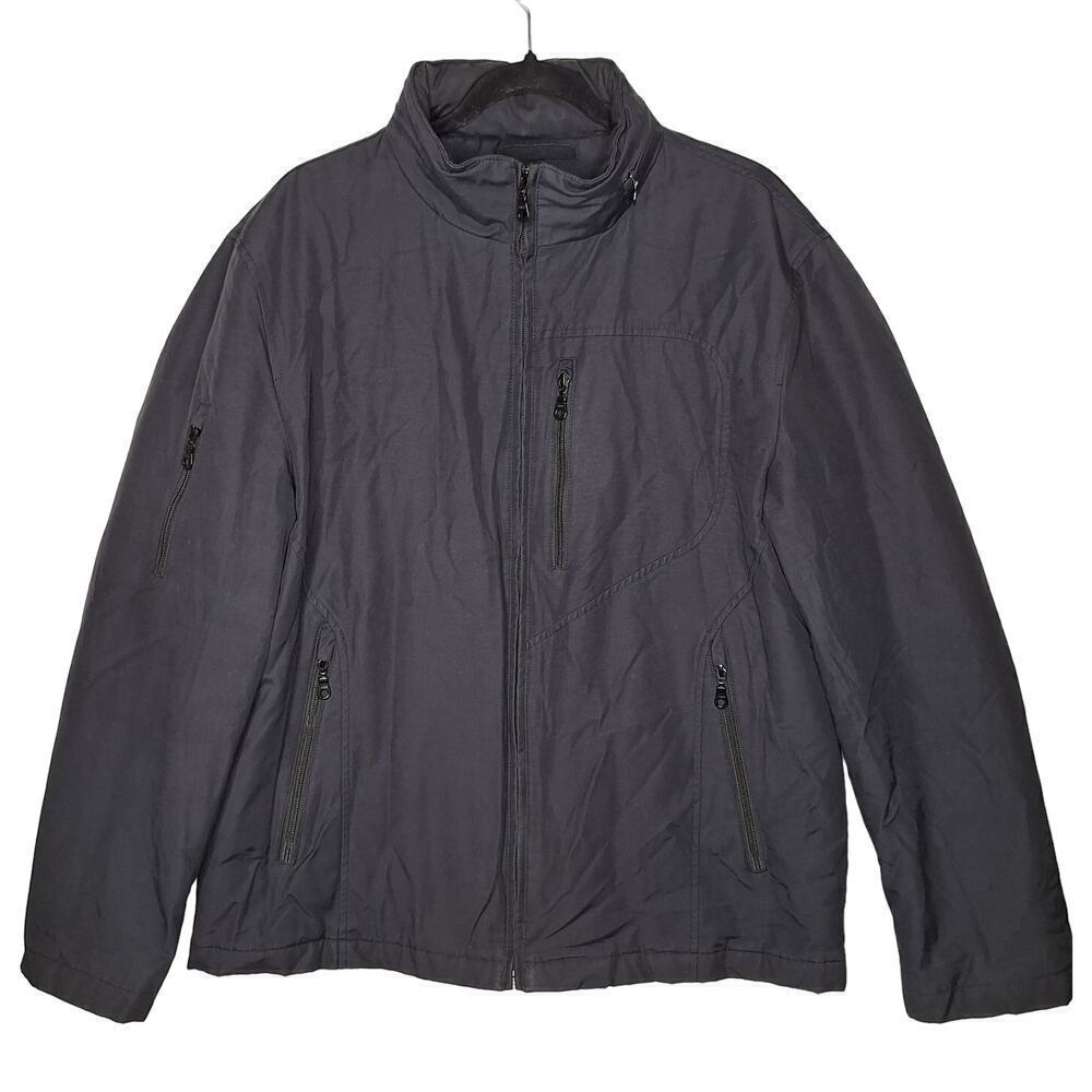 J. Hilburn All-Weather Roadster Jacket Black Medium Hooded Insulated Bomber Moto